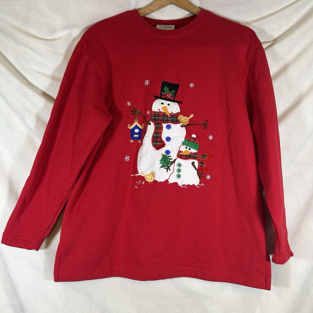 Vintage Westbound Womens Small Ugly Christmas Sweater Party Holiday Snowman